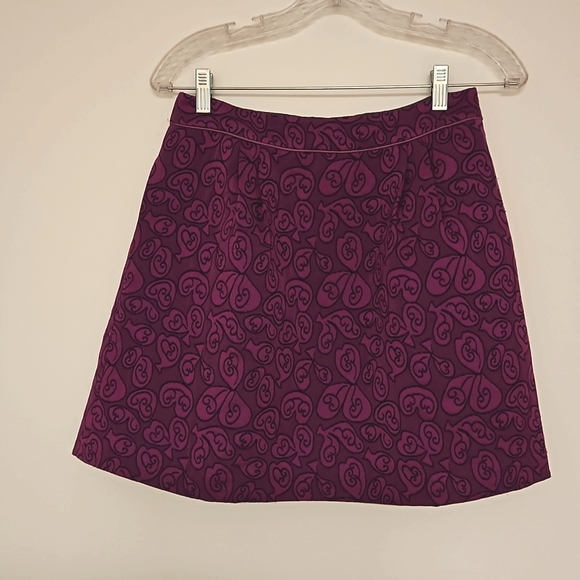 Anthropologie HD in Paris purple black abstract lined skirt size 4 pockets EUC - Picture 3 of 9